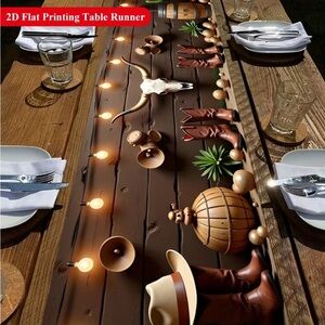 🌵 Southwestern Cactus Table Runner | Desert Boho Decor